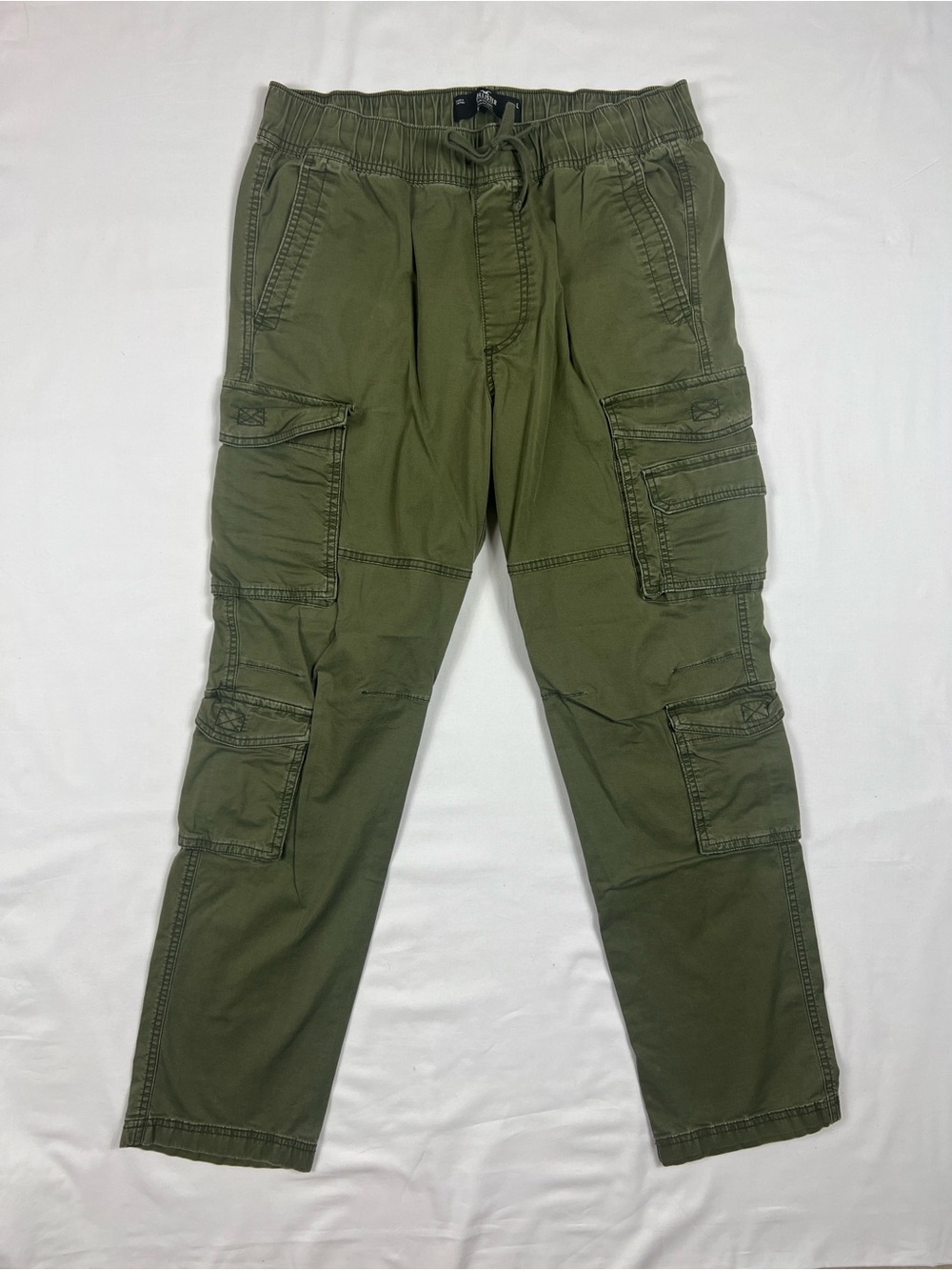 Hollister Olive Green Cargo Pants with Straight Leg and Utility Pockets